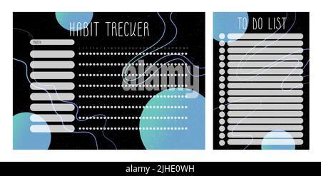 Suivi des habitudes et liste des tâches Illustration de Vecteur