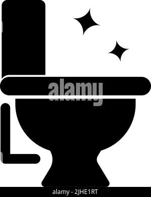 Icône de silhouette de toilette après nettoyage. Nettoyer les toilettes. Vecteur modifiable. Illustration de Vecteur