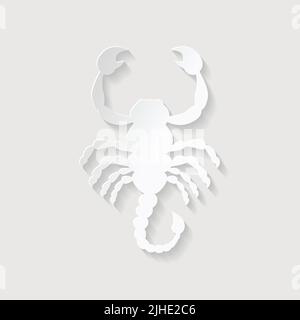 Style de coupe de papier Horoscope. Concept de Scorpion. Illustration vectorielle Illustration de Vecteur