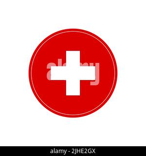 Affiche croisée des soins de santé. Symbole médical sur fond blanc, illustration vectorielle Illustration de Vecteur