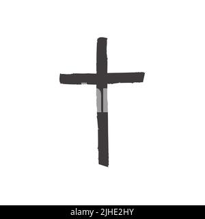 Icône de croix chrétienne isolée sur fond blanc. Illustration vectorielle de symbole chrétien Illustration de Vecteur