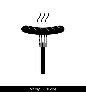 Saucisses grillées, icône barbecue isolée sur fond blanc. Illustration vectorielle Illustration de Vecteur