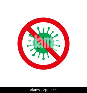 Icône d'arrêt du coronavirus isolée sur fond blanc. Illustration vectorielle Illustration de Vecteur