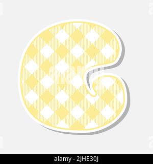 Police textile patchwork dessinée à la main. Jolie police textile pour un motif scrapbook ou collage. Lettre patchwork à l'alphabet pour votre décoration avec motif vicy. Illustration de Vecteur