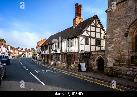 Le guildhall 15 siècle bois chêne bâtiment encadré haute rue Henley dans Arden Warwickshire Angleterre Royaume-Uni Banque D'Images