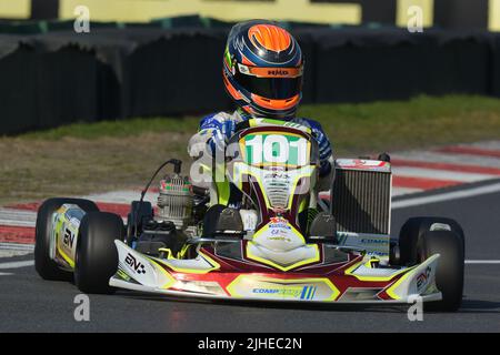 David Malukas est un pilote de course IndyCar lituanien-américain, actuellement avec Dale Coyne Racing, vu ici pendant sa carrière de karting. Banque D'Images