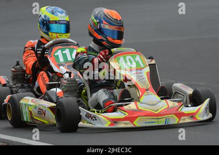 David Malukas est un pilote de course IndyCar lituanien-américain, actuellement avec Dale Coyne Racing, vu ici pendant sa carrière de karting. Banque D'Images