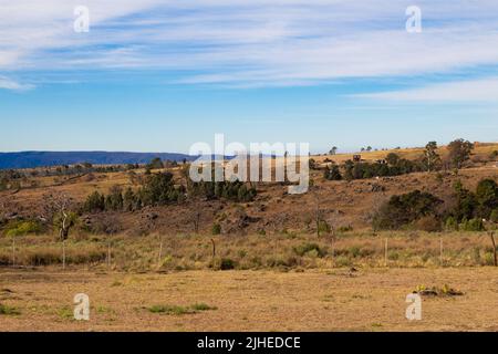 Vue panoramique de la Villa Yacanto, vallée de Calamuchita, province de Cordoue, Argentine Banque D'Images