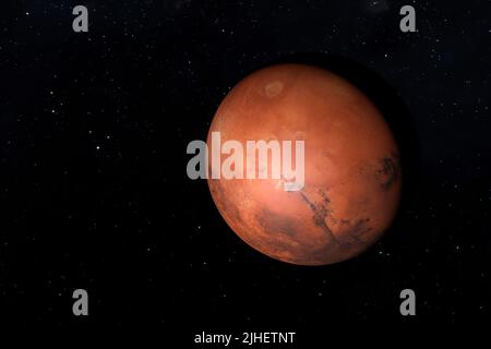 Mars est une des planètes du système solaire. 3d illustration Banque D'Images