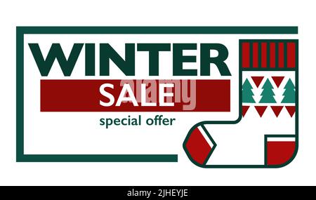 Affiche vecteur de vente d'hiver. Bannière Illustration de Vecteur