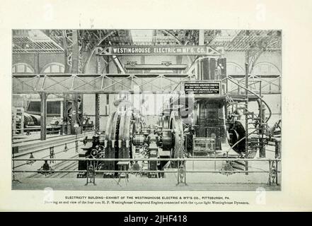 Exposition sur le bâtiment électrique de Westinghouse Electric $ MFG Co. Pittsburgh, PA exposition colombienne du monde Chicago 1893 de Factory and Industrial Management Magazine Volume 6 1891 Éditeur New York [etc.] McGraw-Hill [etc.] Banque D'Images