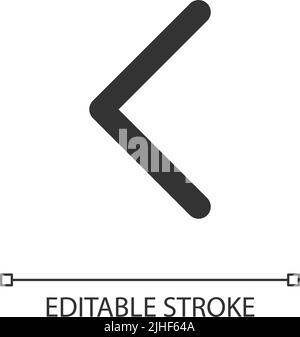 Icône de l'interface utilisateur linéaire Perfect pixel de la flèche gauche Illustration de Vecteur