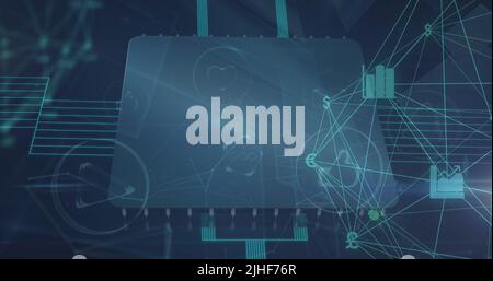 Image du réseau de connexions via le traitement des données Banque D'Images