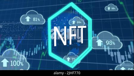Image de texte étendue de traitement des données numériques flèches et fond de grille Banque D'Images