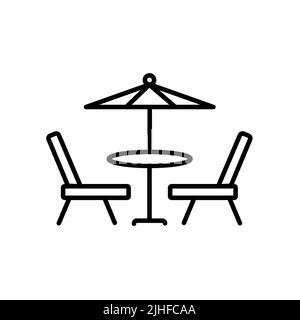 Illustration du symbole vectoriel d'icône de table avec chaises Illustration de Vecteur