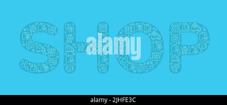 Voir le concept de pixel en forme parfaite rempli d'icônes linéaires modifiables Illustration de Vecteur