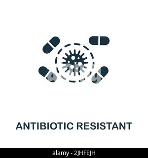 Icône résistante aux antibiotiques. Icône allergie simple monochrome pour les modèles, la conception Web et les infographies Illustration de Vecteur