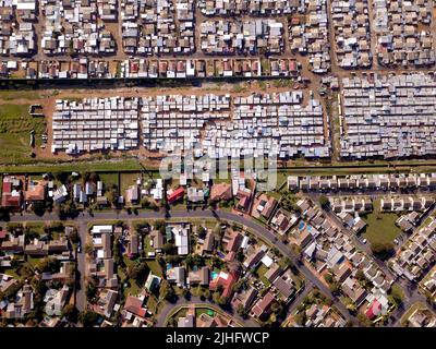 Surville aérienne et banlieue riche en Afrique du Sud Banque D'Images