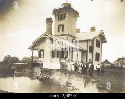 New Jersey - Hereford Inlet. Hereford Inlet Light Station, New Jersey. Vue du nord-ouest. Banque D'Images