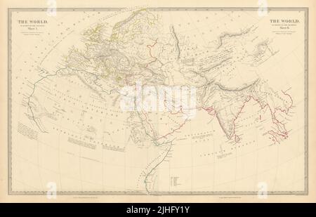 MONDE CONNU DES ANCIENS. Hérodotus Ptolémée Pliny Hanno. Carte SDUK 1856 ancienne Banque D'Images