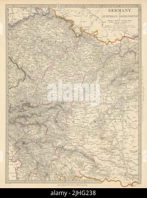 AUSTRIAN DOMINION.Bohemia Moravia Styrie Illyria Croatie Hongrie.SDUK 1844 carte Banque D'Images