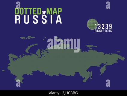 une carte en pointillés de la russie Illustration de Vecteur