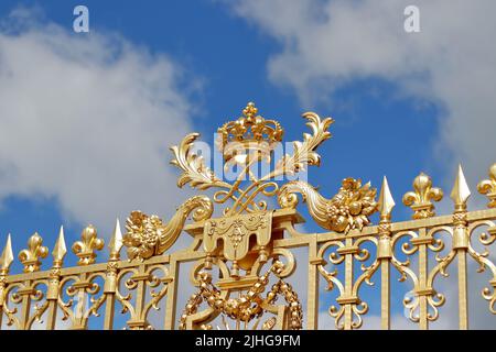 Éléments de décorations dorées à Versailles à Paris, France Banque D'Images