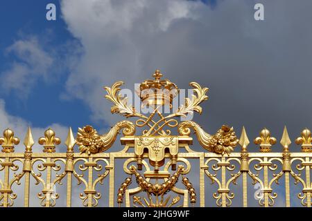 Éléments de décorations dorées à Versailles à Paris, France Banque D'Images