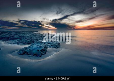 Lever du soleil à la plage de Jacksonville, Floride Banque D'Images