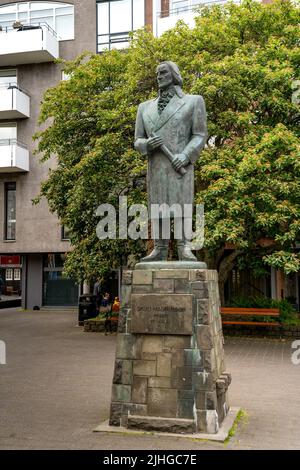 Reykjavik, Islande - 4 juillet 2022 vue sur la statue de Skuli Magnusson, le père de Reykjavík. Il a été le premier magistrat de la ville et il a fondé le sapin Banque D'Images