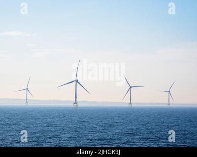 Éoliennes offshore, Aberdeen, Écosse, Royaume-Uni. Banque D'Images