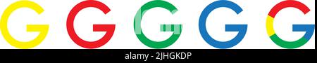 Une icône de style plat coloré de google sur un fond blanc Illustration de Vecteur
