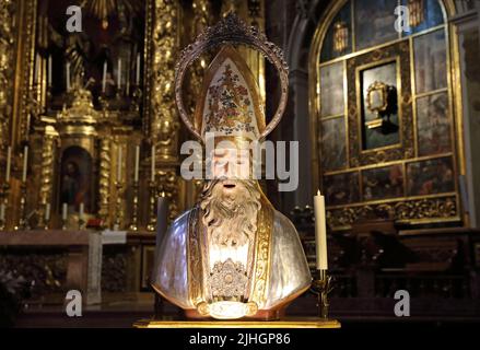 Intérieur de la belle San Nicolas de Bari et San Pedro Martir, une église de style gothique valencien, connue sous le nom de Chapelle Sixtine de Valentica, en Espagne, Banque D'Images