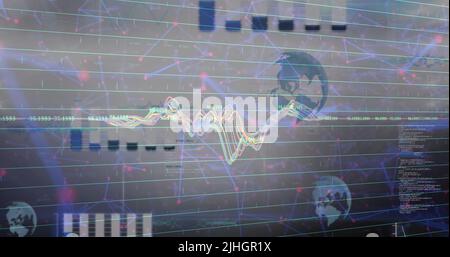 Image du traitement des données sur fond bleu Banque D'Images