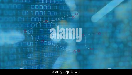 Image du traitement des données sur fond bleu Banque D'Images