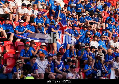 ROTHERHAM, ROYAUME-UNI - JUILLET 18 : lors du match EURO 2022 des femmes de l'UEFA entre l'Islande et la France au stade de New York sur 18 juillet 2022 à Rotherham, Royaume-Uni (photo de Joris Verwijst/Orange Pictures) Banque D'Images