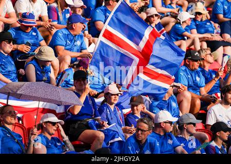 ROTHERHAM, ROYAUME-UNI - JUILLET 18 : lors du match EURO 2022 des femmes de l'UEFA entre l'Islande et la France au stade de New York sur 18 juillet 2022 à Rotherham, Royaume-Uni (photo de Joris Verwijst/Orange Pictures) Banque D'Images