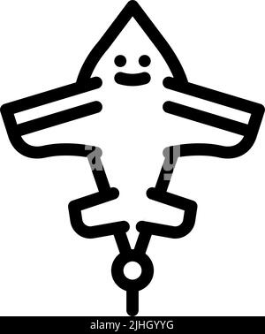 illustration vectorielle de l'icône de ligne de cerf-volant en forme d'avion Illustration de Vecteur