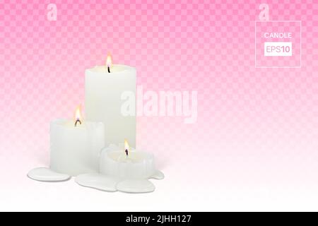 Ensemble de bougies blanches sur fond transparent Illustration de Vecteur