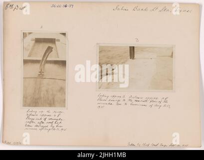 TX - Sabine Bank. Sabine Bank Light Station, Texas. Vue sur la tour. Distance d'environ 6 pieds. Montre la fin de la véranda rafter, après que le toit avait été détruit par l'ouragan de 16-17 août 1915. Banque D'Images