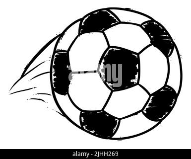 Créez des contours et des coups de pinceau de ballon de football qui vous approchent à grande vitesse. Illustration de Vecteur