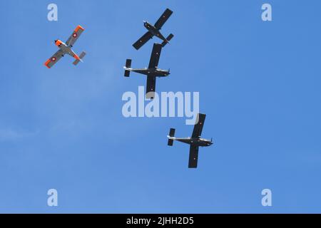Royal International Air Tattoo, RAF Fairford, Royaume-Uni. 16 juillet 2022. Bleu bébé de la Royal Danish Air Force. Banque D'Images