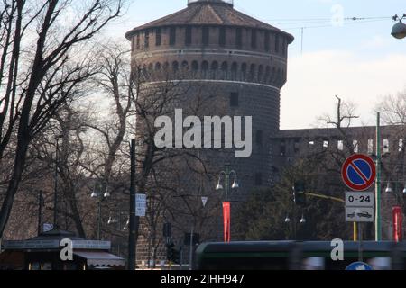 Photo du château Sforzesco de Milan Banque D'Images