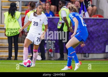 ROTHERHAM, ROYAUME-UNI - JUILLET 18 : lors du match EURO 2022 des femmes de l'UEFA entre l'Islande et la France au stade de New York sur 18 juillet 2022 à Rotherham, Royaume-Uni (photo de Joris Verwijst/Orange Pictures) Banque D'Images