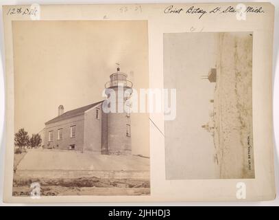 MI - point Betsy (ou point Betsie). Point Betsy (voir aussi point Betsie) Light Station, Michigan. Banque D'Images