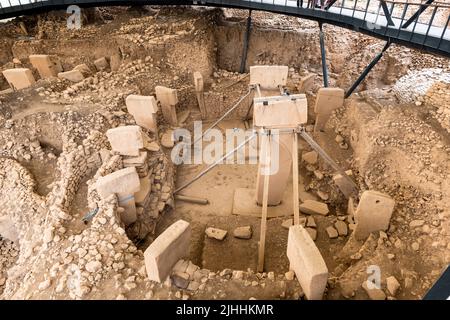 Göbeklitepe (Gobeklitepe en anglais), un site archéologique néolithique près de la ville de Sanliurfa en Turquie. C'est le plus ancien temple et connu du monde Banque D'Images