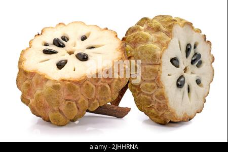 Annona ou Custard fruit de pomme isolé sur fond blanc Banque D'Images