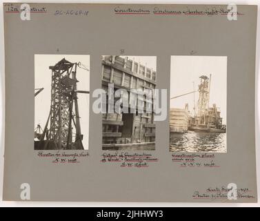 Divers - Port de l'Indiana. Construction d'Indiana Harbor Light Station, Michigan. Détail de la construction du berceau et de l'entrée sud, SW 15 pieds. Banque D'Images