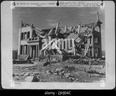 Entrée principale du bâtiment Hiroshima Gas Co. 7 octobre 1945. Banque D'Images