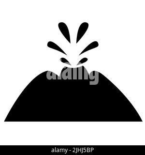 icône volcan sur fond blanc. panneau volcan en éruption. symbole volcan en éruption active. style plat. Banque D'Images